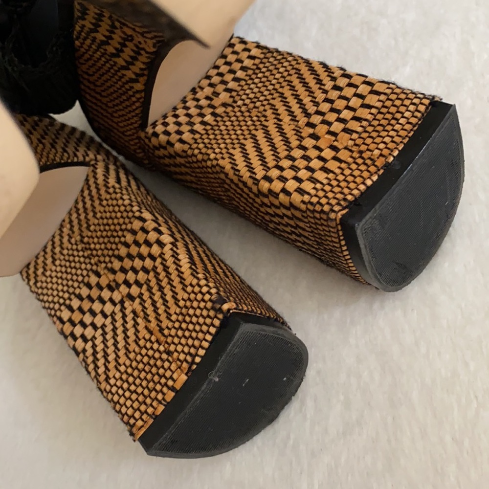 {FP} Free People | Sport Society Suede Sandal Strap Woven Block Heel Platform 9 - Picture 13 of 16
